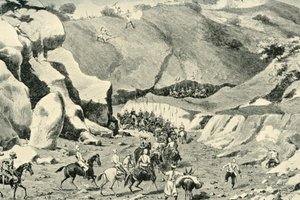 Generaal Roberts...Aangevallen door ghilzais in de Shutargardan Pass, 27 september 1879, 1901 door Unbekannt