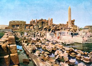 Algemeen overzicht van de Grote Tempel van Amon-Re, Karnak, Luxor, Egypte, 20e eeuw door Unbekannt