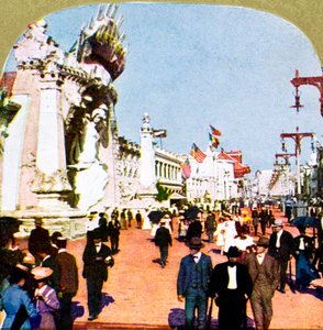 Algemeen overzicht van de Pike op de Wereldtentoonstelling, St. Louis, Missouri, VS, 1904 door Unbekannt