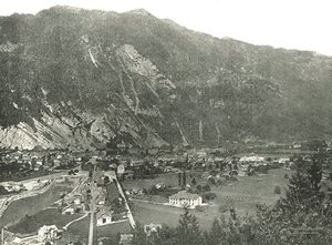 Algemeen uitzicht op de stad Interlaken, Zwitserland, 1895 door Unbekannt