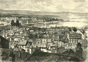 Genève, Uitzicht op het Meer, 1890 door Unbekannt
