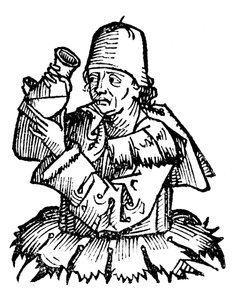 Gentile da Foligno, 14e-eeuwse Italiaanse arts, onderzoekt een urinemonster, 1493