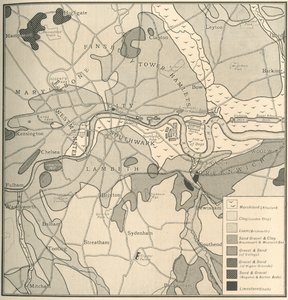 Geologische kaart van de locatie van Londen, 1908 door Unbekannt