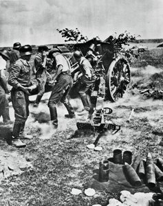 Duitse artillerie in actie aan het Oostfront, 1941
