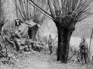 Duitse veldtelefoonstation, Aisne, Frankrijk, Eerste Wereldoorlog, 1915 door Unbekannt