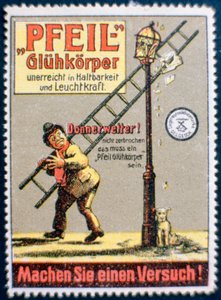 Duitse gasmantel advertentielabel