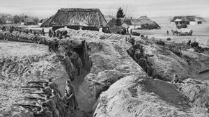 Duitse infanterie in loopgraven bij Jasionna, Polen, Eerste Wereldoorlog, 1915 door Unbekannt