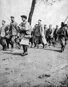 Duitse gevangenen van de Tweede Slag bij Artois, Frankrijk, Eerste Wereldoorlog, 1915