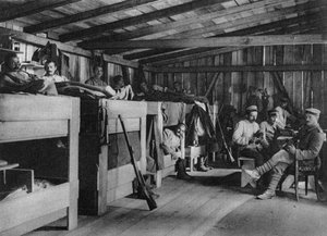 Duitse soldaten in een reduit schuilplaats, Vogezen, Frankrijk, Eerste Wereldoorlog, 1916