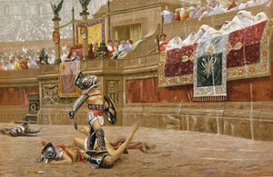 Gladiatoren in de Romeinse arena