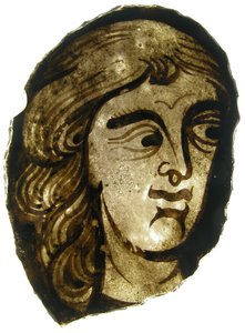 Glasfragment, Frans, 13e-14e eeuw door Unbekannt