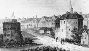 Globe Theatre, Bankside, Southwark en de Bear Garden, c1597 door Unbekannt
