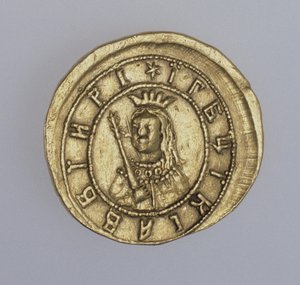 Gouden munt van regentes Sophia Alekseyevna, tussen 1682 en 1687