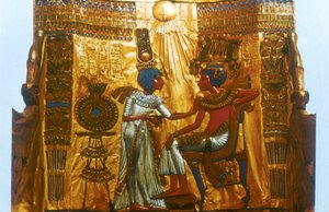 Gouden troon van Toetanchamon, Oude Egyptenaar, 18e dynastie, Nieuwe Koninkrijk, 14e eeuw v.Chr. door Unbekannt