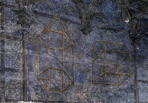 Gotische kunst: De kamer van de paus: detail van de kooien - de toren van engelen. 1336-1337, Paleis van de Pausen, Avignon