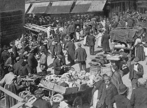 Goulston Street op zondagochtend, Londen, ca. 1901 door Unbekannt
