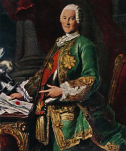 Graaf von Brühl 1700-1763 - Gravure naar het schilderij van Silvestre, 1934 door Unbekannt