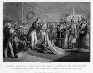 Grote Durbar in Cawnpore na de onderdrukking van de Sepoy-opstand, 19e eeuw