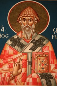 Grieks-orthodox icoon die Sint Spiridon afbeeldt, Thessaloniki, Griekenland door Unbekannt