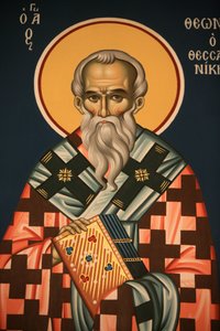 Grieks-orthodox icoon met Sint Theonasos van Thessalonikki