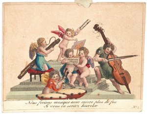 Wenskaart Een engelenorkest, na 1815