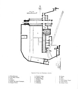 Grondplan van Furness Abbey, 1897