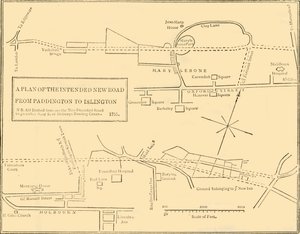 Grondplan van de nieuwe weg van Islington naar Edgware Road, 1755 door Unbekannt