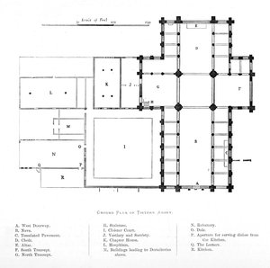 Grondplan van Tintern Abbey, 1897