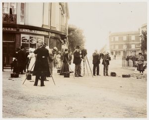 Groep fotografen die foto