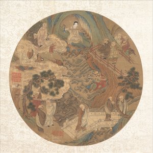 Guanyin en de zestien luohans, 16e-17e eeuw door Unbekannt