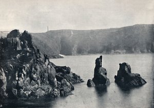 Guernsey - Moulin Huet Bay, met de Hond en Leeuw Rotsen, 1895