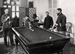 Henri Gouraud, Franse soldaat, biljart spelend, 1895 door Unbekannt