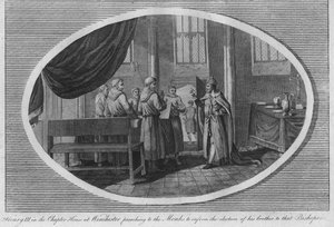 Hendrik III in de kapittelzaal van de kathedraal van Winchester, 1250