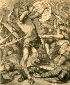 Hereward baant zich een weg door het Normandische leger door Unbekannt