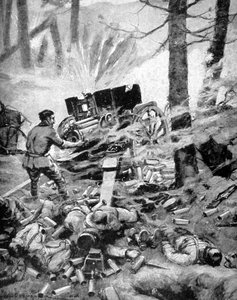 Heldhaftigheid van een Italiaanse 75mm batterij, Eerste Wereldoorlog, 1915 door Unbekannt