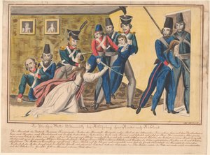 Heldhaftigheid van de Poolse moeders tijdens het begeleiden van hun kinderen naar Rusland, 1832