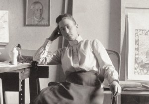 Hilma af Klint in haar studio aan Hamngatan, Stockholm door Unbekannt