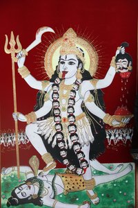 Hindoeïstische godin Kali, Kathmandu, Nepal door Unbekannt