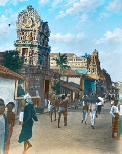 Hindoe tempel in de Pettah, Colombo, Ceylon