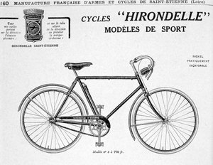 Hirondelle Saint Etienne, Fietstoerisme Advertentie, 20e eeuw