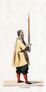 Houder van een zwaard, kostuumontwerp voor Shakespeares toneelstuk, Henry VIII, 19e eeuw