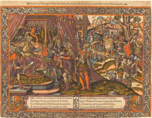 Holofernes ondervraagt Achior, ca. 1575 door Unbekannt
