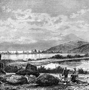 Hong Kong, uitzicht vanaf Kowlun, ca. 1890
