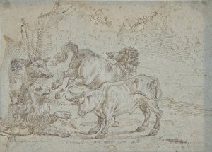 Paard, Stier, Leeuw en Everzwijn, 17e eeuw