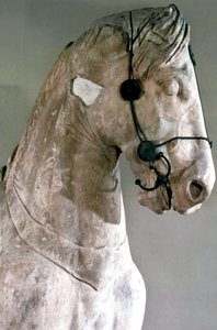 Paard, Quadriga van het Mausoleum bij Halikarnassos, 350 v.Chr. door Unbekannt