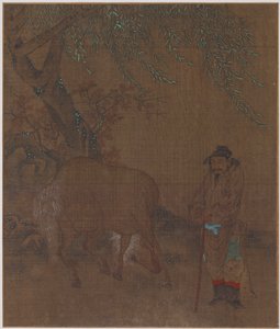 Paard en Knecht onder een Wilg, Mogelijk Ming-dynastie, 1368-1644 door Unbekannt