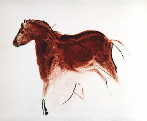 Paard en hinde, paleolithische grotschildering uit Altamira, Zuid-Spanje, ca. 16.000-9000 v.Chr. door Unbekannt