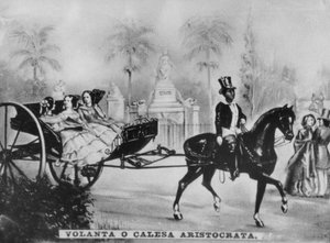 Paard en koets van de aristocratie, ca. 1910 door Unbekannt