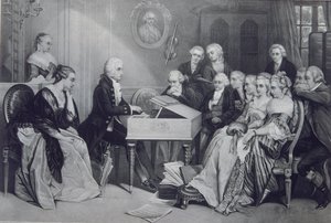 Huisconcert bij de familie Mozart in Wenen, 19e eeuw door Unbekannt