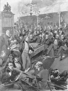 House of Commons, 1846: Robert Peel kondigt zijn bekering tot vrijhandelsprincipes aan..., 1901